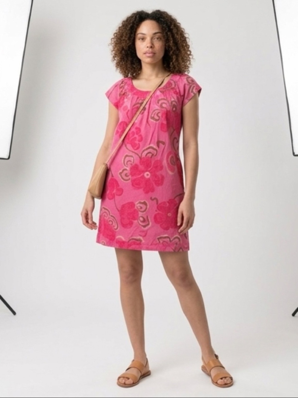 J. Crew Pink Floral Scoop-Neck mini Dress.